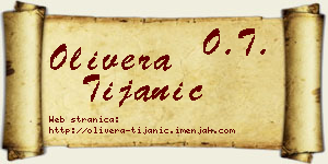 Olivera Tijanić vizit kartica